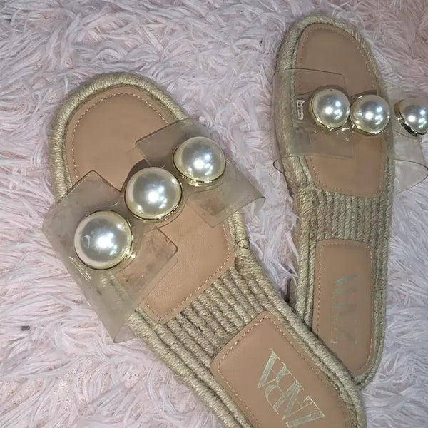 [BUNJANG] ZARA Pearl Transparent Strap Sandals Size 235 / ZARA 진주 투명 스트랩 샌들.  235