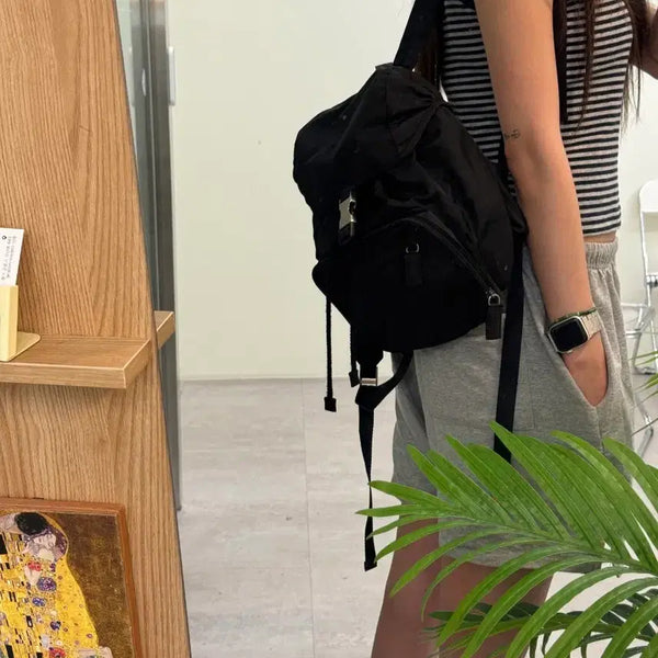 [BUNJANG] Prada V152 Tessuto Nylon Mini Backpack Black / 프라다 백팩 V152 테수트 나일론  미니 블랙 백팩