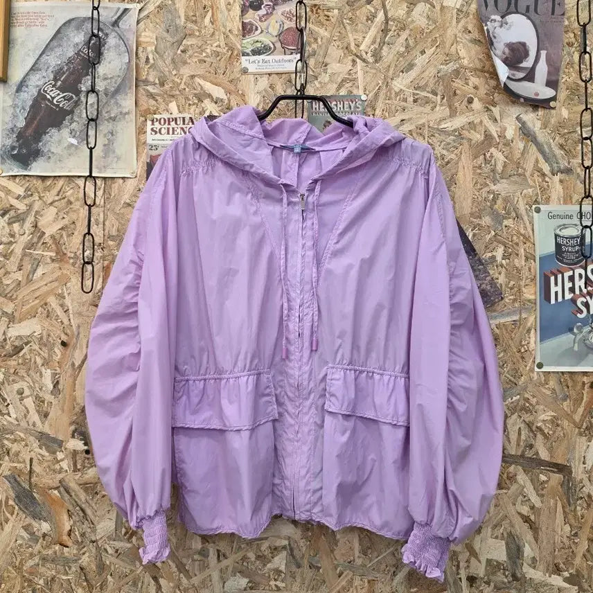 [BUNJANG] LBL Lavender Hooded Zip-Up Windbreaker (Size 55) / LBL 라벤더 후드집업 바람막이 55