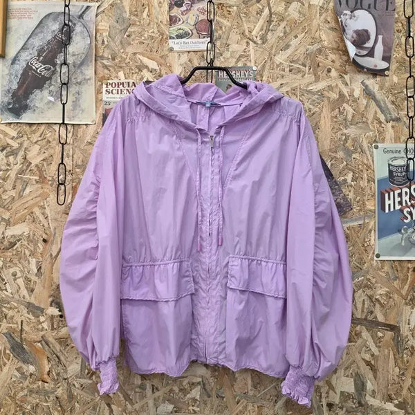 [BUNJANG] LBL Lavender Hooded Zip-Up Windbreaker (Size 55) / LBL 라벤더 후드집업 바람막이 55