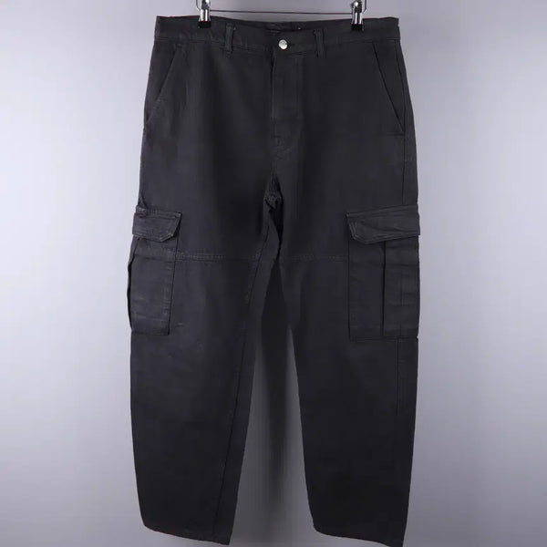 [BUNJANG] Zara Washed Cotton Cargo Pants Charcoal Black (Size 32) / 자라 워싱 코튼 카고 팬츠 바지 차콜 블랙 (32) 5021