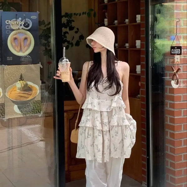 [BUNJANG] Evabien Greentea Linen Tiered Mini Dress / 에바빈 그린티 린넨 캉캉 미니드레스