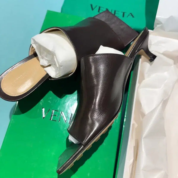 [BUNJANG] Bottega Veneta Mule Heels Dark Brown / 보테가베네타 뮬 힐 다크 브라운
