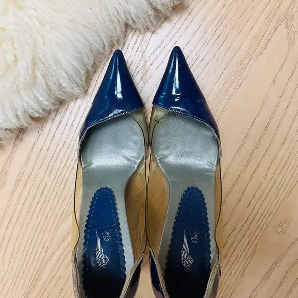 [BUNJANG] Flair Transparent Combination Heel (Purple/Transparent) / Flair 투명 콤비 힐.  235