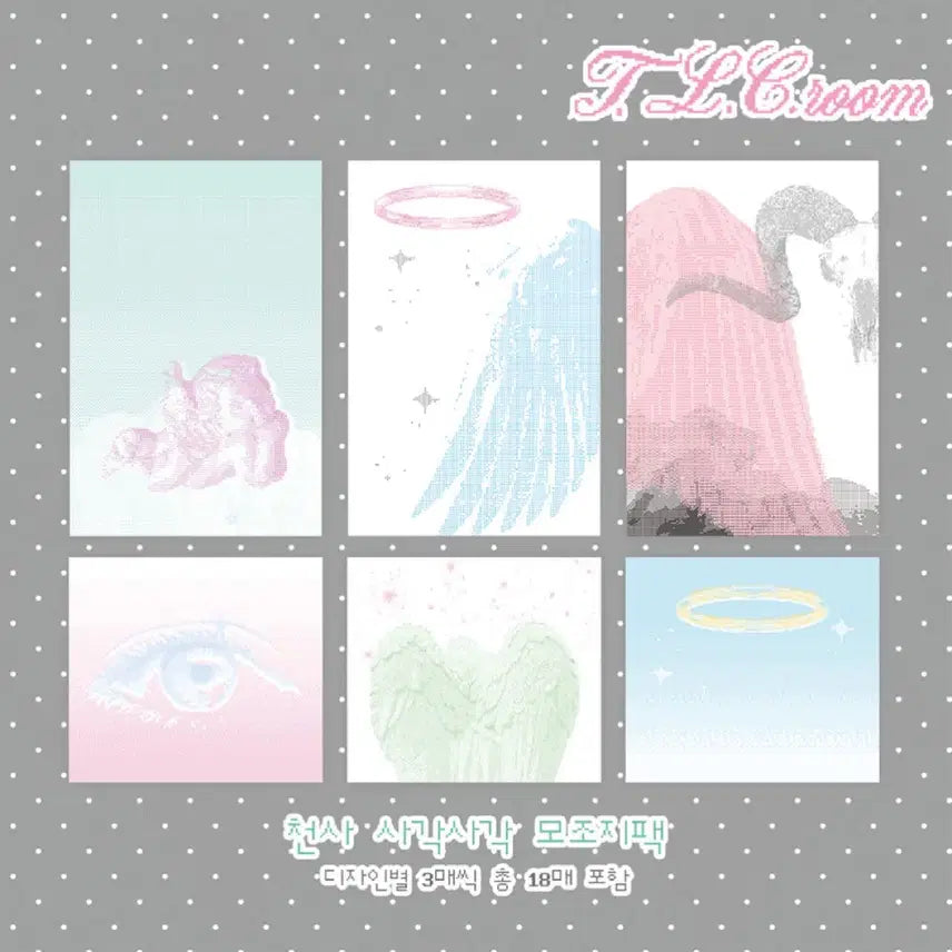 [BUNJANG] TLC Room Angel Paper Memo Pad Stickers (6 Designs) / [티엘씨룸] 천사 사각사각 모조지띵 메모지 스티커