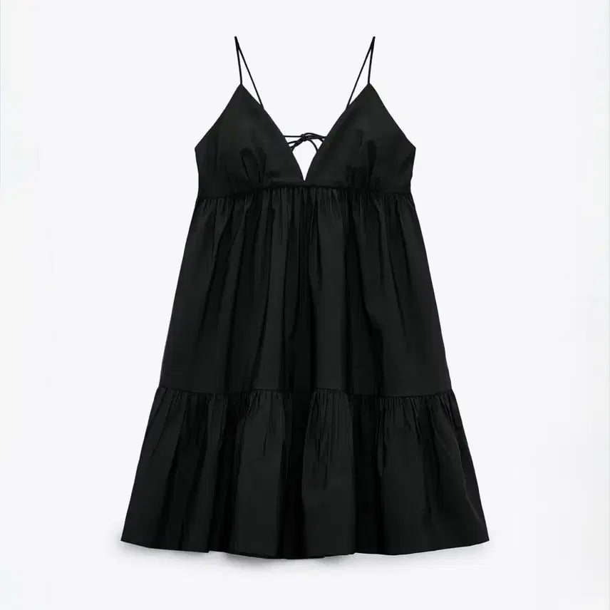 [BUNJANG] ZARA Poplin Shirring Mini-Midi Dress XS / ZARA 포플린 셔링 원피스 (xs)