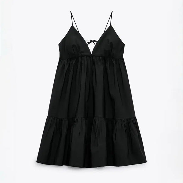 [BUNJANG] ZARA Poplin Shirring Mini-Midi Dress XS / ZARA 포플린 셔링 원피스 (xs)