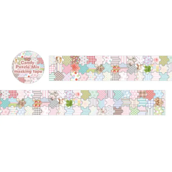 [BUNJANG] Pearlibutton Candy Puzzle Mix Silver Foil Matte Cut Masking Tape / [펄리버튼] 캔디퍼즐믹스 은박 마테컷 마테띵 마스킹테이프