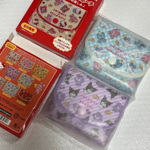 [BUNJANG] Sanrio Swimmer Kuromi Cinnamoroll Mini Pouch Bundle Set / 산리오 스위머 쿠로미 시나모롤 미니 파우치 일괄 판매