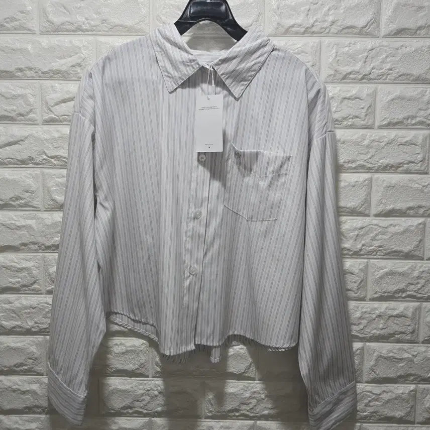 [BUNJANG] Holly Stripe Cropped Shirt / 새상품/ holly 홀리 스트라이프 크롭 셔츠 F