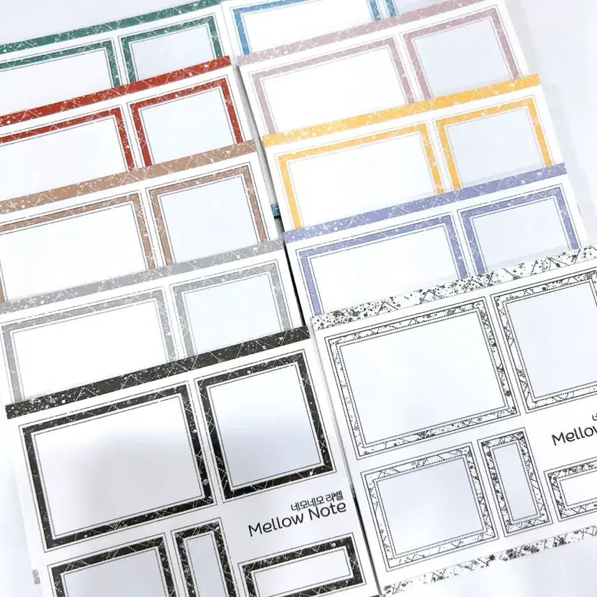 [BUNJANG] Mellow Note Frame Labels 10 Types Bundle Set / 멜로우 노트 프레임 라벨 10종 일괄