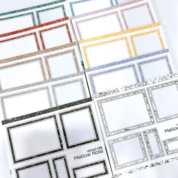 [BUNJANG] Mellow Note Frame Labels 10 Types Bundle Set / 멜로우 노트 프레임 라벨 10종 일괄