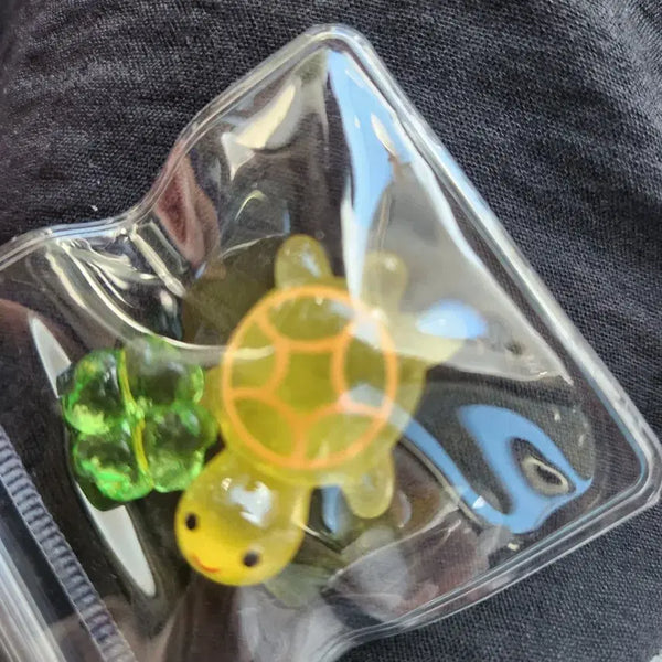 [BUNJANG] Lucky Turtle Clover Charm Keychain / 새상품)행운의 거북이 클로버 참(재물운)
