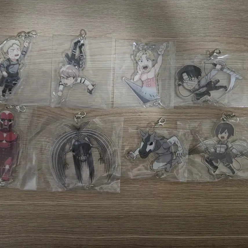 [BUNJANG] Attack on Titan Ichiban Kuji F Prize Acrylic Charm Keyring Full Set Bundle / (풀셋일괄)진격의 거인 각자의결의 제일복권 쿠지 F상 아크릴 참 키링