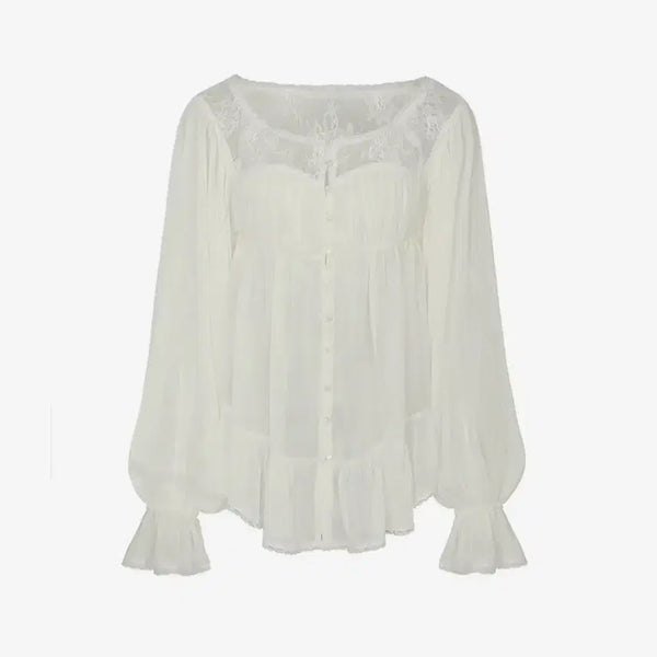 [BUNJANG] PAIN OR PLEASURE MOONRISE Blouse Cream / 페인오어플레져 MOONRISE BLOUSE cream 블라우