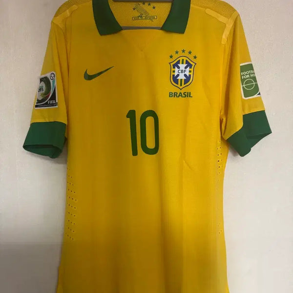[BUNJANG] Brazil National Football Team 2013 Confederations Cup Neymar #10 Match Issue Jersey - Size L / 레어) 2013 컨페더레이션스컵ver 브라질 홈 지급용 #10네이마르 L