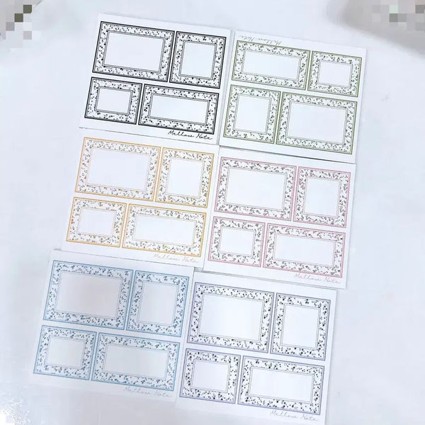 [BUNJANG] Mellow Note Label Flower Frame Set (6 Types) / 멜로우노트 라벨 꽃프레임 6종