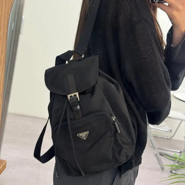 [BUNJANG] Prada One-Pocket Nylon Mini Backpack Black / 프라다 원포켓 나일론 미니 백팩 블랙