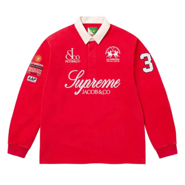 [BUNJANG] Supreme x La Martina x Jacob & Co Rugby Red L SS26 / [L] 슈프림 x 라 마르티나 x 제이콥 앤 코 럭비 레드 26SS