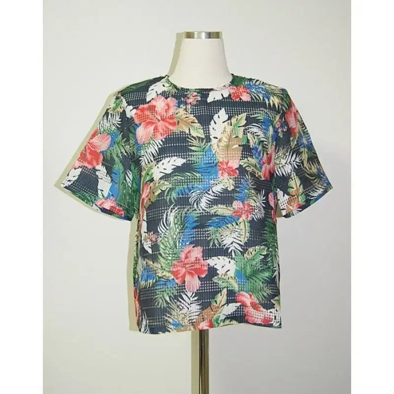 [BUNJANG] Sheer Flower High-Quality Blouse / Navy / [새상품]시스루 플라워 고퀄 블라우스/네이비