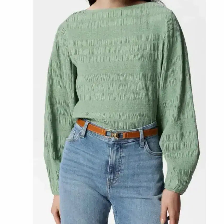 [BUNJANG] And Other Stories Pleated Volume Sleeve Top M / 새상품급/앤아더스토리즈 플리츠 볼륨 소매 탑M