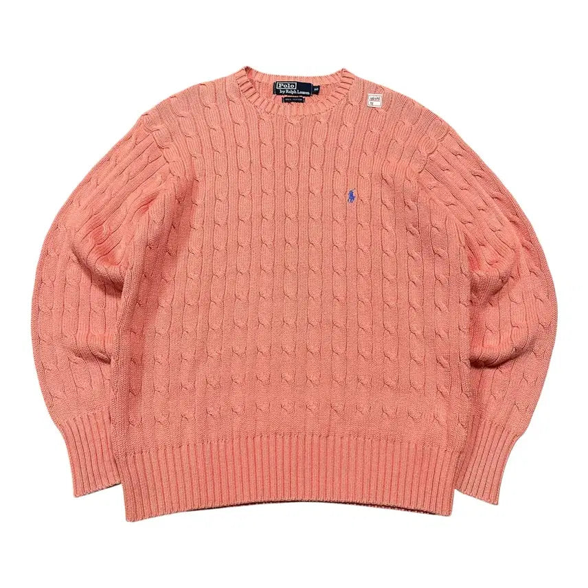 [BUNJANG] Polo Ralph Lauren Pink Cable Knit Sweater / (바배) 폴로 랄프로렌 핑크 케이블 니트