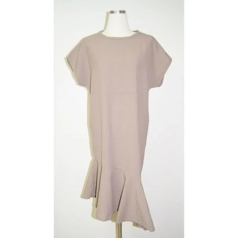 [BUNJANG] Elegant Boutique Back Ribbon Long Dress - Beige / [새상품]우아 부티 뒤 리본 롱 원피스/베이지