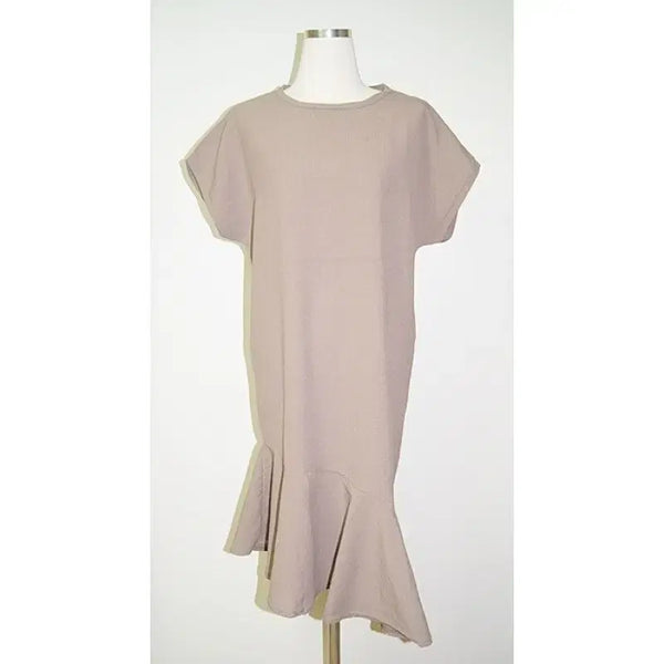 [BUNJANG] Elegant Boutique Back Ribbon Long Dress - Beige / [새상품]우아 부티 뒤 리본 롱 원피스/베이지