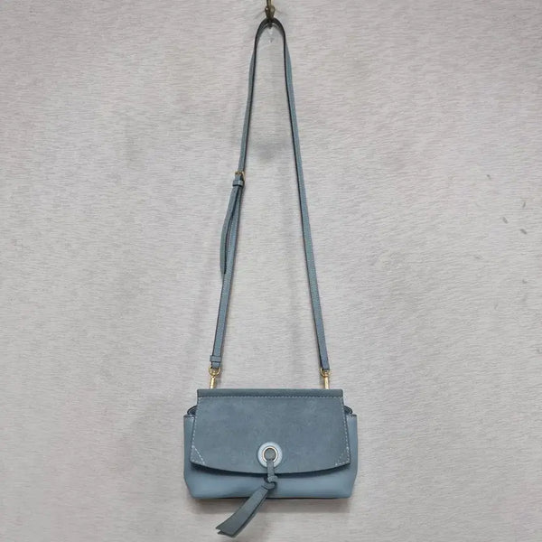 [BUNJANG] Beanpole Suede Mini Crossbody Bag Sky Blue / 빈폴 미니 크로스백 스웨이드 재질 하늘색ㅡ0416ㅁㅁ