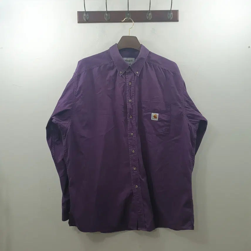[BUNJANG] Carhartt Men's Purple Vintage Oversized Long-Sleeve Shirt L / L 칼하트 남성 퍼플 빈티지 오버핏 긴팔 셔츠 남방
