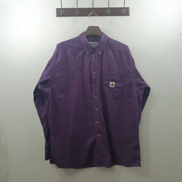 [BUNJANG] Carhartt Men's Purple Vintage Oversized Long-Sleeve Shirt L / L 칼하트 남성 퍼플 빈티지 오버핏 긴팔 셔츠 남방