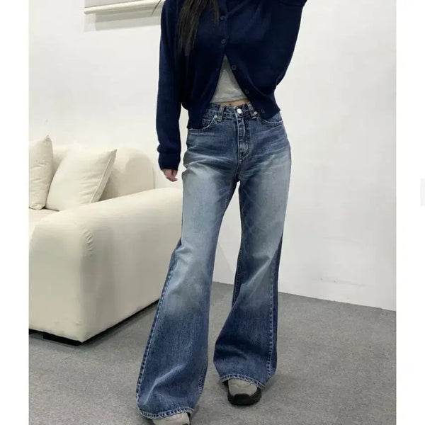 [BUNJANG] OOTJ Semi Bootcut Denim Pants / OOTJ 캣 세미 부츠컷 데님 바지