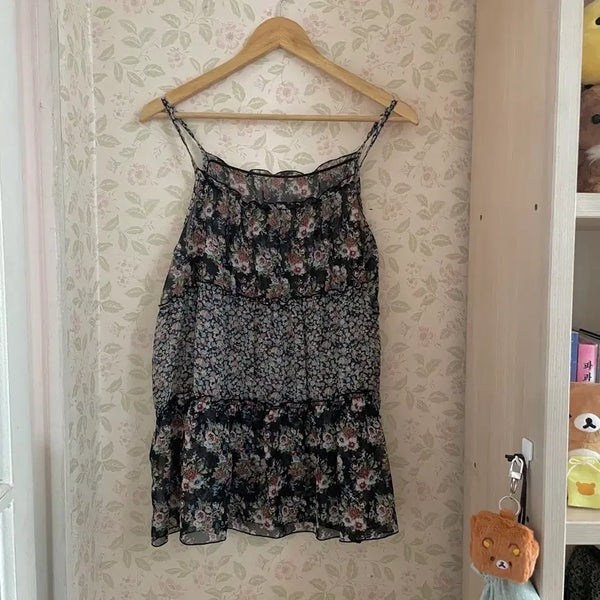 [BUNJANG] Jigune Vintage Layered Camisole Mori Girl Style / 지구네빈티지 레이어드 나시 모리걸 카모메스즈코모리노가토카메닛시 아오이유우