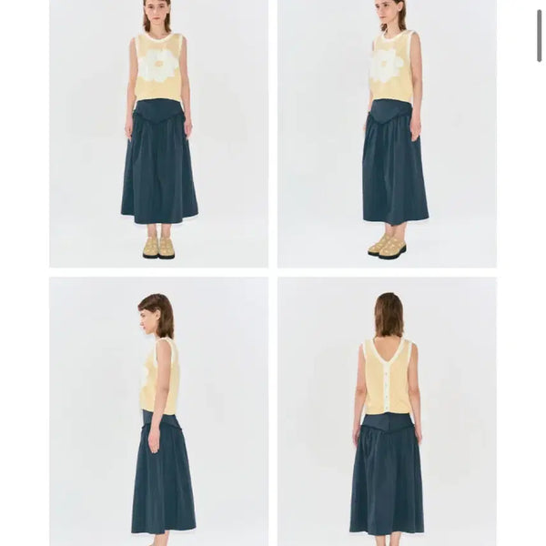 [BUNJANG] Daisy Syndrome Long Skirt Navy / 데이지신드롬 롱스커트 (네이비)