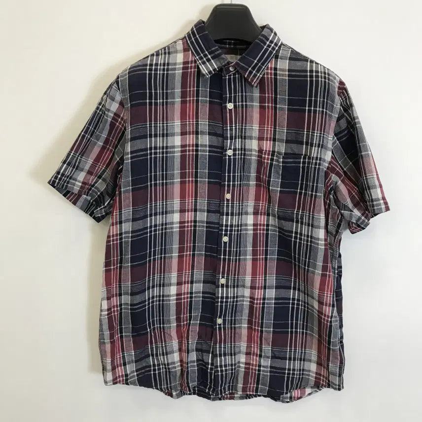 [BUNJANG] Uniqlo Linen Short Sleeve Check Shirt XL / 유니클로 반팔 린넨체크셔츠 [XL]