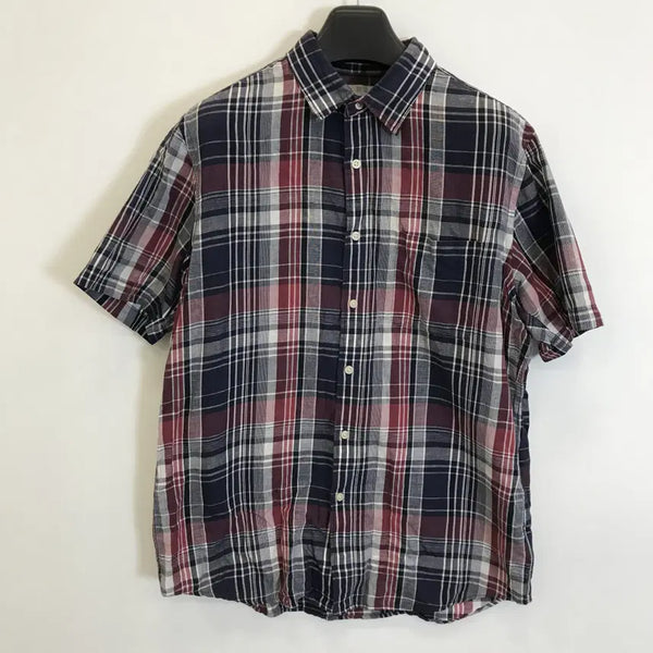 [BUNJANG] Uniqlo Linen Short Sleeve Check Shirt XL / 유니클로 반팔 린넨체크셔츠 [XL]