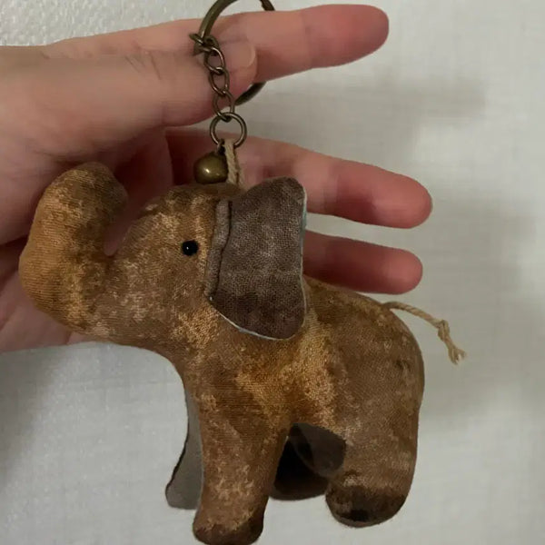 [BUNJANG] Handmade Elephant Charm Bell Keychain / 새상품 수공예 코끼리 인형 키링 방울 핸드메이드 키링