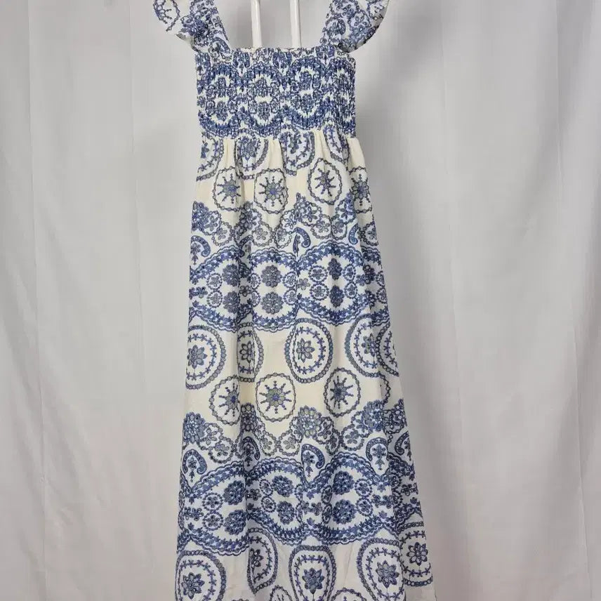 [BUNJANG] Lace Punching Printing Long Dress / 레이스 펀칭 프린팅 롱 원피스
