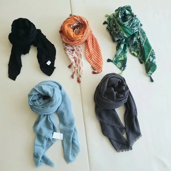 [BUNJANG] Spring/Autumn Long Scarves Bundle Set (5 pcs) / 봄가을 스카프 5 개 일괄 / 새제품