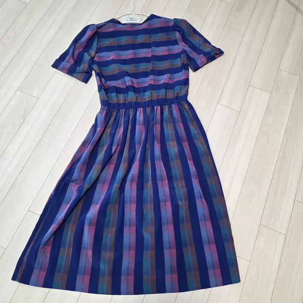 [BUNJANG] Vintage Checkered Short-Sleeve Dress / 빈티지 체크 원피스