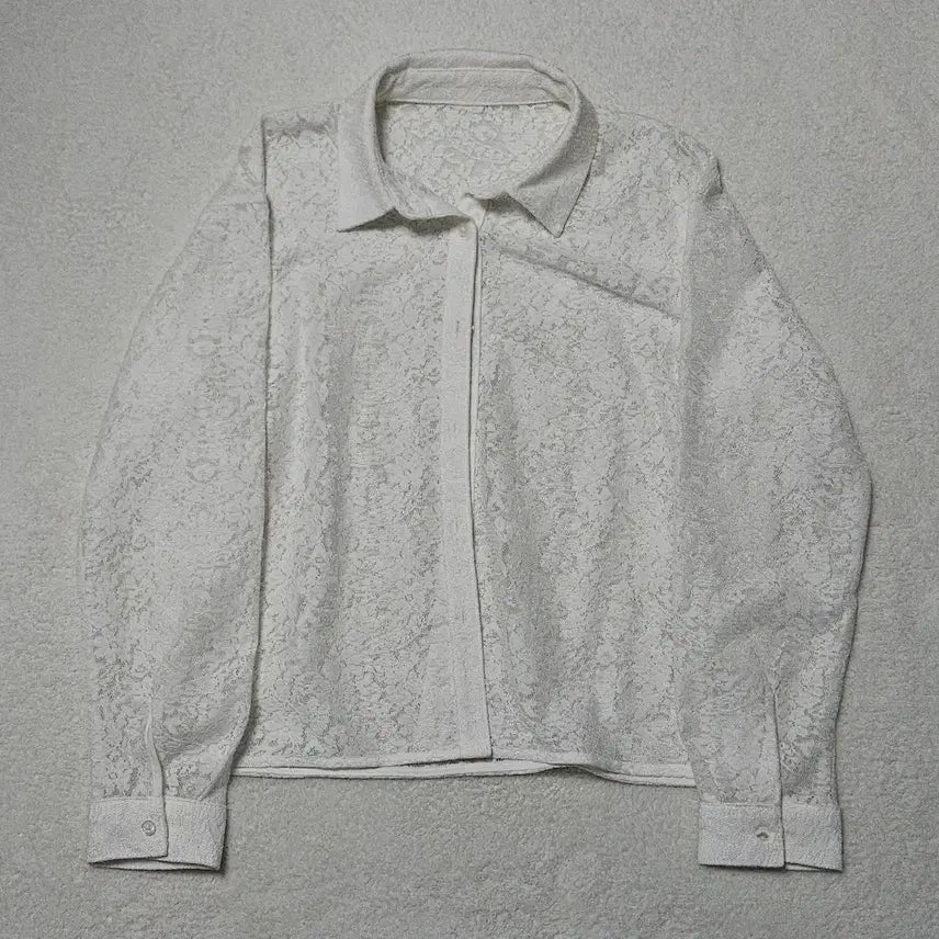 [BUNJANG] Cruvie Vintage White See-through Shirt / 크루빈티지 화이트 시스루 셔츠