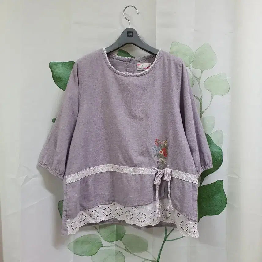 [BUNJANG] Embroidered Cotton Blouse / 자수 면 블라우스