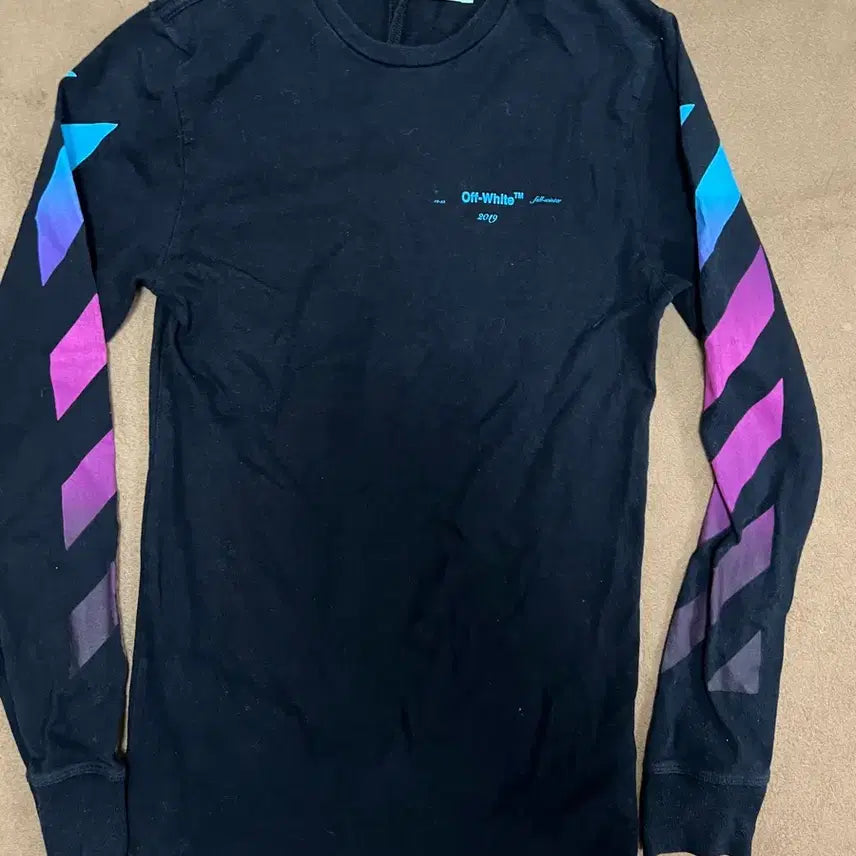 [BUNJANG] Off-White 20FW Lettering Stripe Long Sleeve Black / 오프화이트 20FW 레터링 스트라이프 롱슬리브