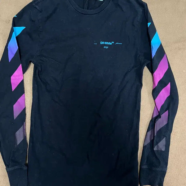 [BUNJANG] Off-White 20FW Lettering Stripe Long Sleeve Black / 오프화이트 20FW 레터링 스트라이프 롱슬리브