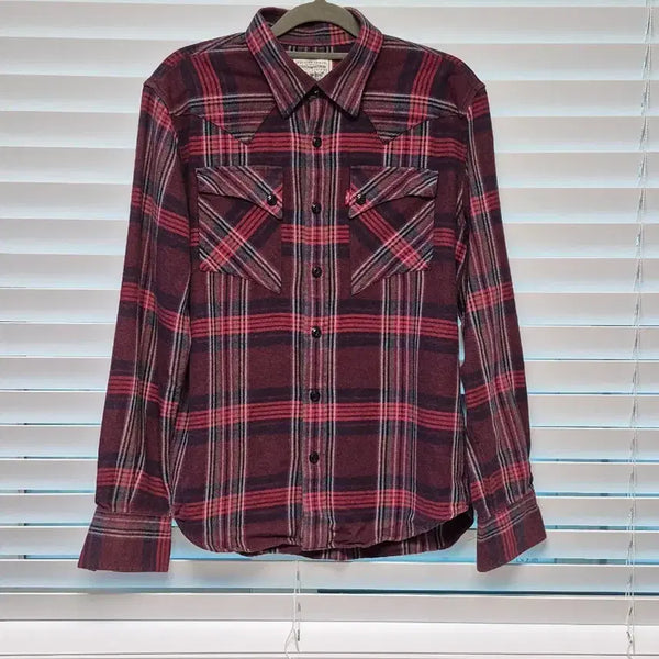 [BUNJANG] Levi's Plaid Shirt Burgundy Size M / [리바이스] 체크 남방 판매합니다(사이즈: M/색상: 버건디)