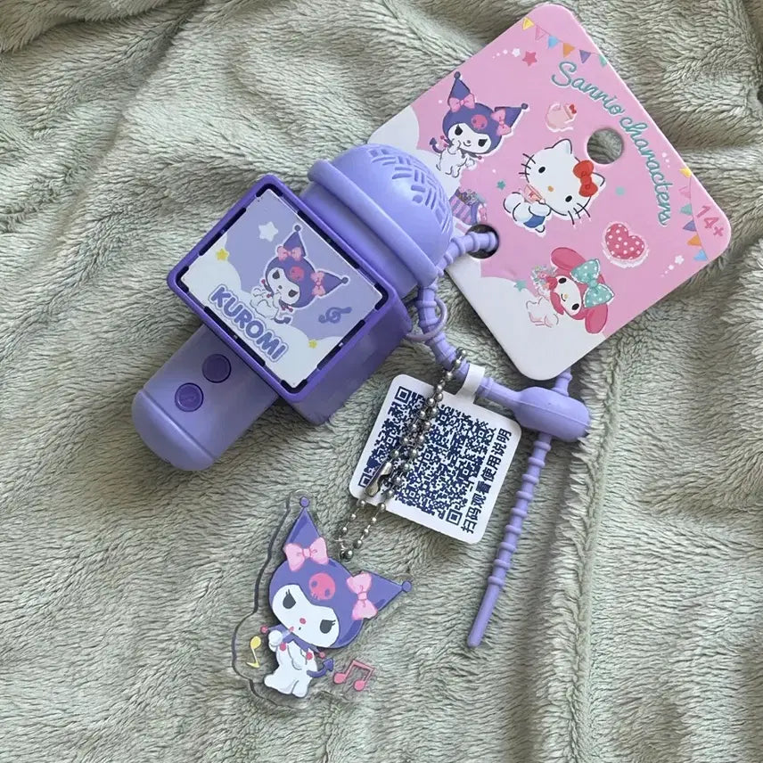 [BUNJANG] Sanrio Kuromi Recordable Microphone & Acrylic Keychain Set / 택0,새상품) 산리오 쿠로미 녹음되는 키링& 크로미 아크릴 키링 세트