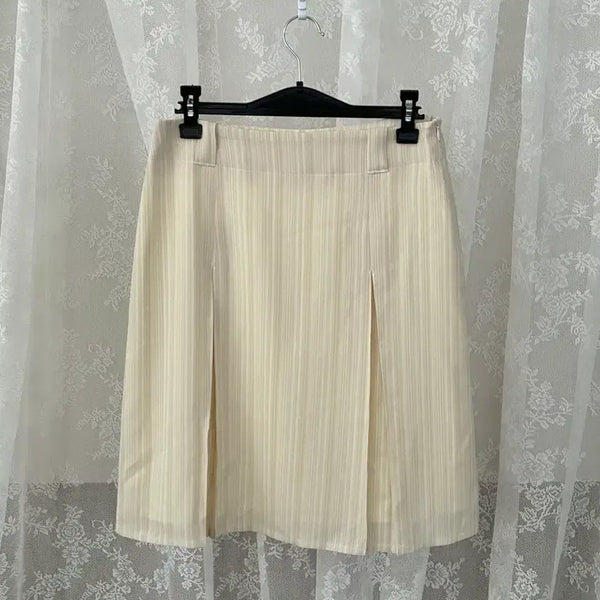 [BUNJANG] Lulu Seoul Downtown Pleated Midi Skirt Beige / S) 루루서울 다운타운 미디스커트 베이지