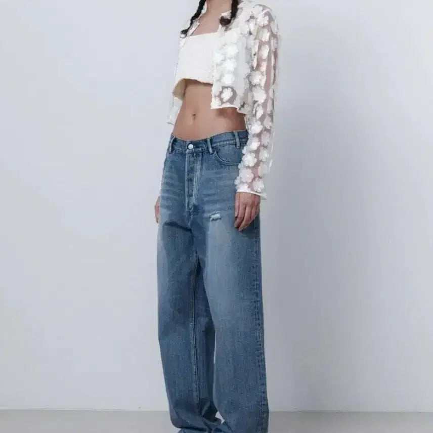 [BUNJANG] APINGLER Washed Wide Denim Pants Size S / (새상품)에핑글러 washed wide denim