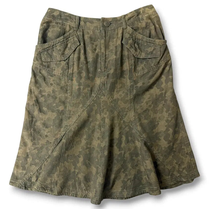 [BUNJANG] jpn Camouflage Utility Cargo Midi Skirt / JPN 크리스몬테즈 카모플라쥬 유틸리티 카고 미디스커트 S
