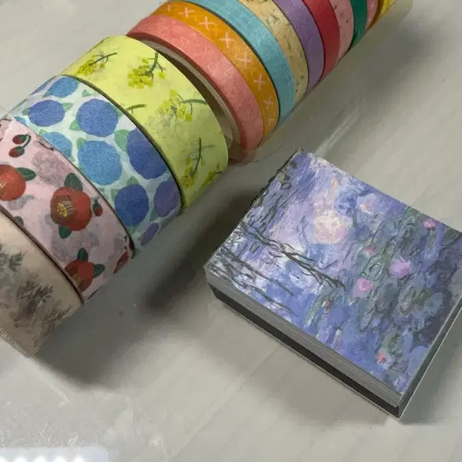 [BUNJANG] Artistic Masking Tape & Aesthetic Photo Set for Diary Decoration / 다이어리 꾸미기 마스킹 테이프 그림사진 다꾸용품